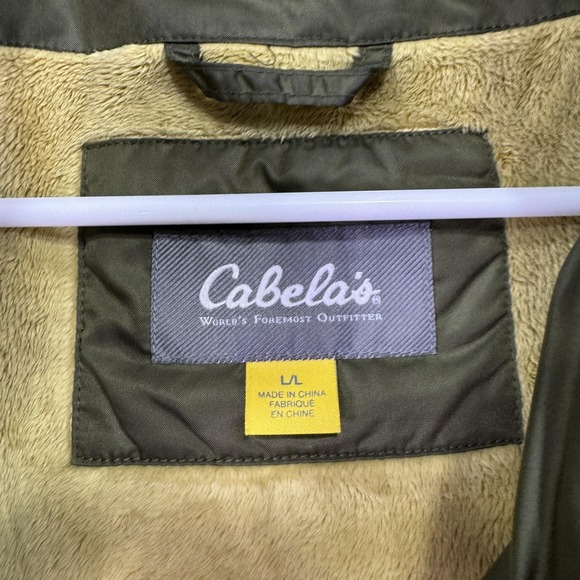 Cabela's Jacket Womens Large Green Down Puffer Hooded Full Zip Outdoor Winter - Picture 3 of 15